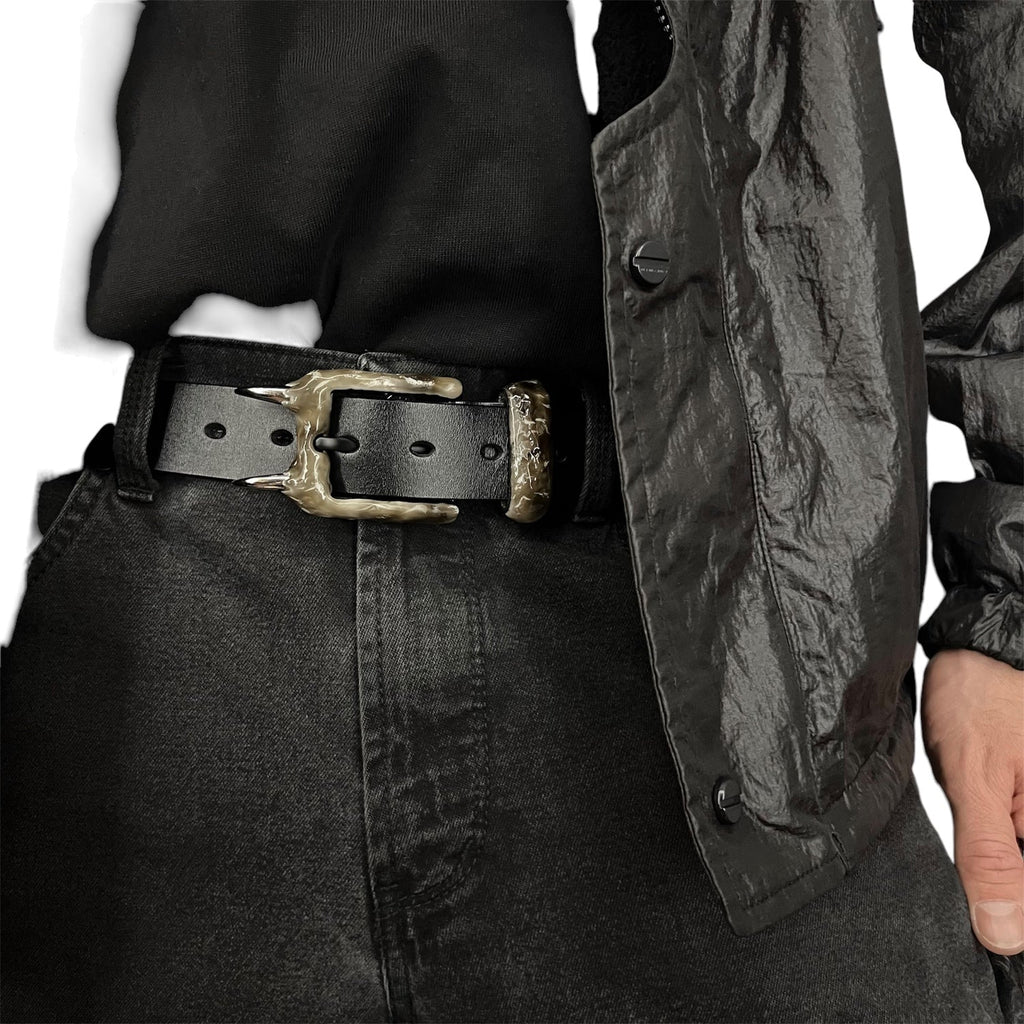 White Spiked Belt
