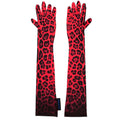Red Leopard Long Gloves
