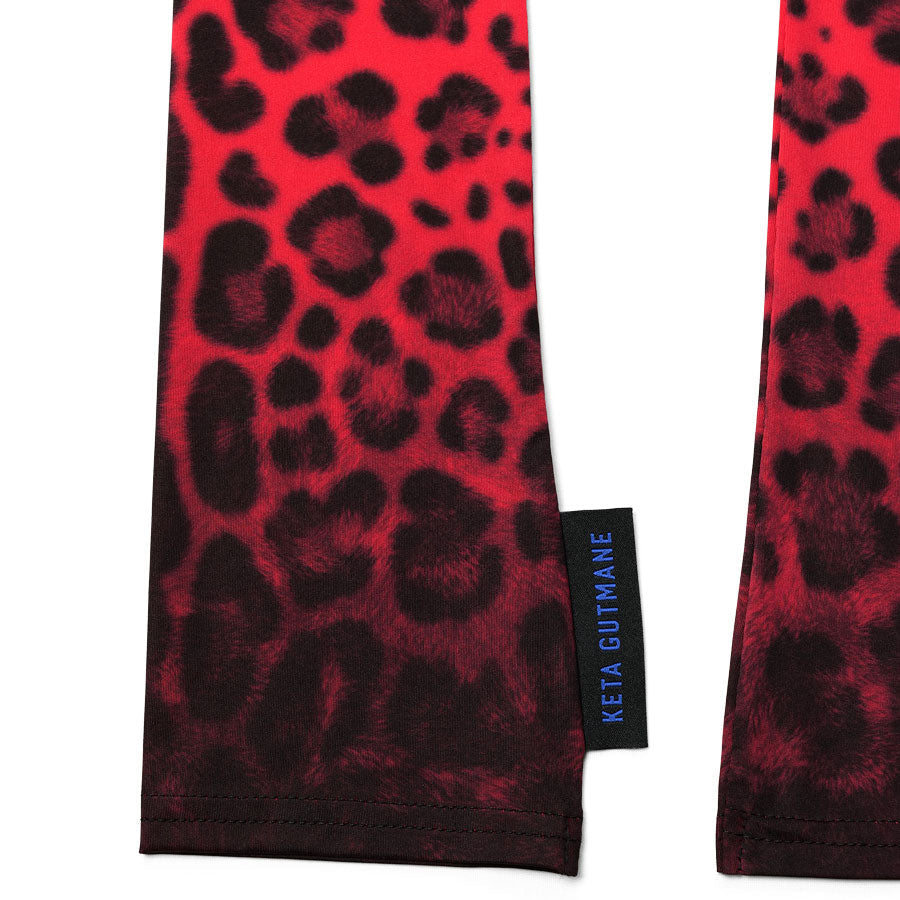 Red Leopard Long Gloves