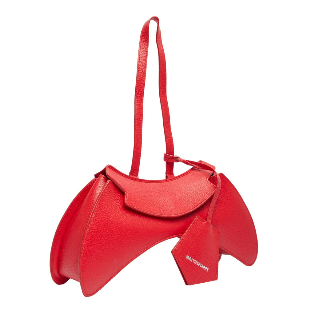 Dead Stock Leather Manette Hand Bag, Red