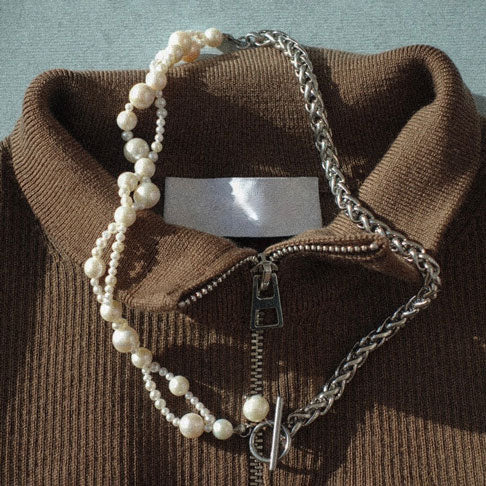 Chain And Pearl Necklace