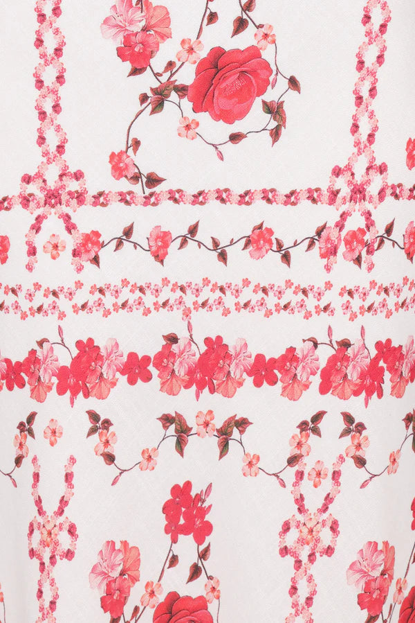 Amore Bias Cut Maxi Dress – Red Rose Floral Elegant Maxi Dress