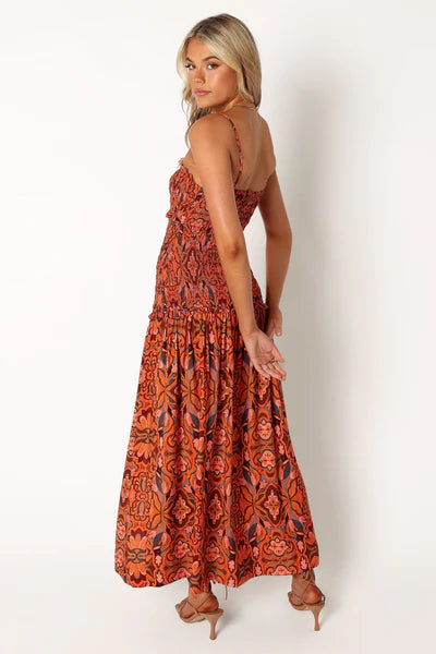 Cecil Midi Dress – Harvest Moon Floral Sweetheart Midi Dress