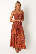 Cecil Midi Dress – Harvest Moon Floral Sweetheart Midi Dress