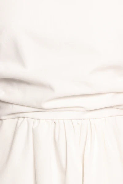 Clo Puff Sleeve Midi Dress – White Square Neck Puff Sleeve Midi Dress