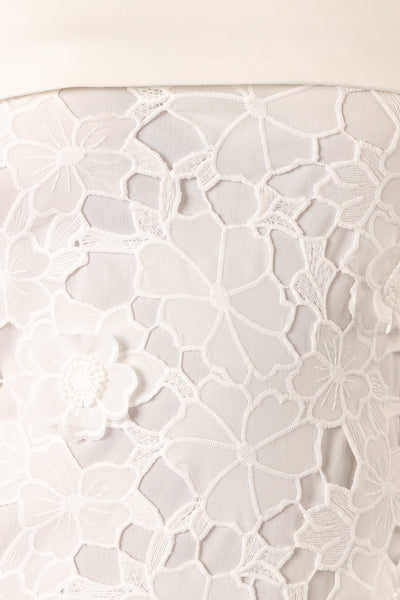 Emersyn Midi Lace Dress – White Floral Lace Midi Dress