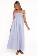 Josie Maxi Dress – Cornflower Blue Cotton Maxi Dress with Pockets