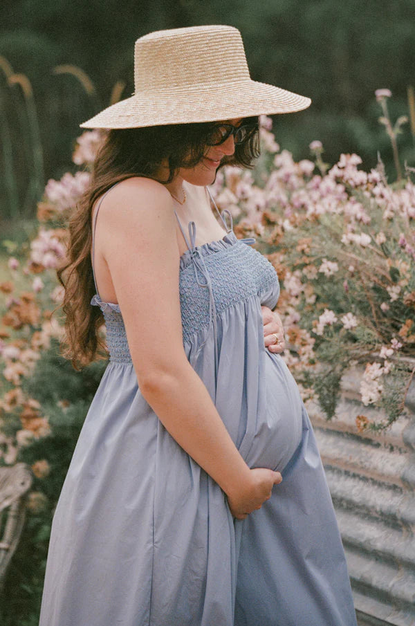 Josie Maxi Dress – Cornflower Blue Cotton Maxi Dress with Pockets