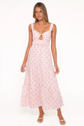 Kendra Maxi Dress – Pink Floral Romantic V-Neck Maxi Dress