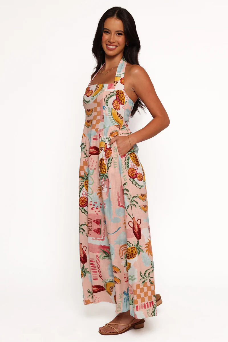 Kiera Midi Dress – Summer Haze Halter Neck Midi Dress