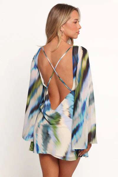 Kimber Mini Dress – Mirage Print High Neck Mini Dress