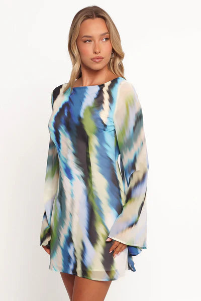 Kimber Mini Dress – Mirage Print High Neck Mini Dress