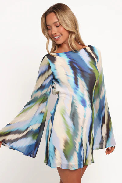 Kimber Mini Dress – Mirage Print High Neck Mini Dress