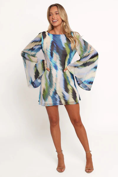 Kimber Mini Dress – Mirage Print High Neck Mini Dress