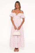 Lachay Maxi Dress – Pink Floral Square Neck Maxi Dress