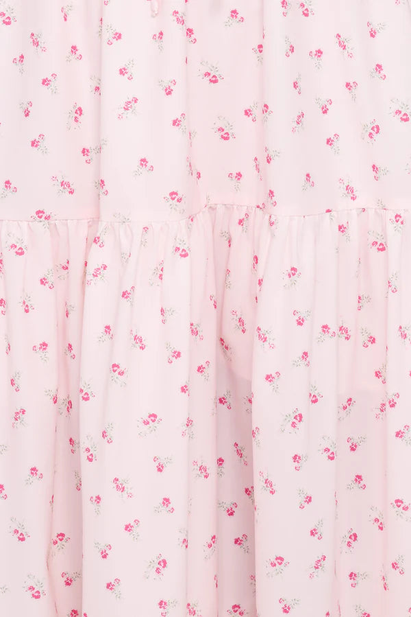 Lachay Maxi Dress – Pink Floral Square Neck Maxi Dress