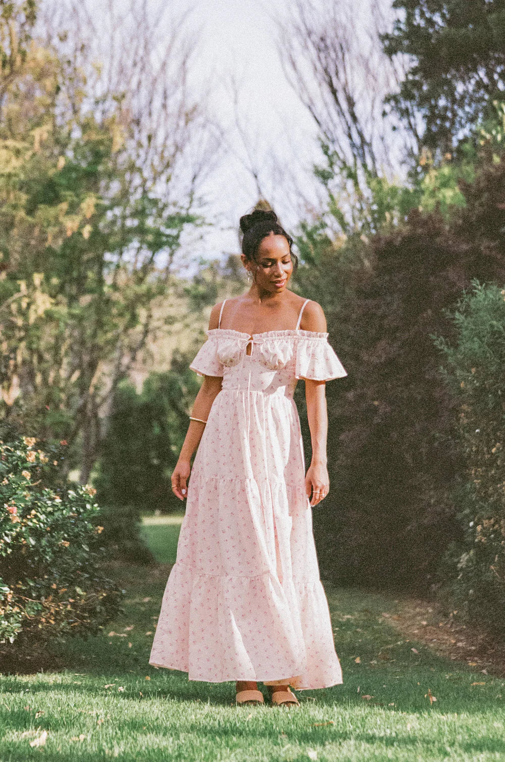 Lachay Maxi Dress – Pink Floral Square Neck Maxi Dress