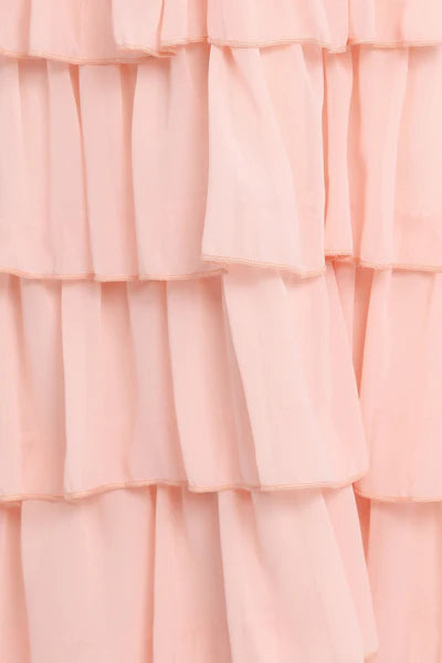 Zoella Maxi Dress – Pink Halter Neck Ruffle Maxi Dress