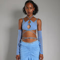 Blue Mesh Bralet & Gloves
